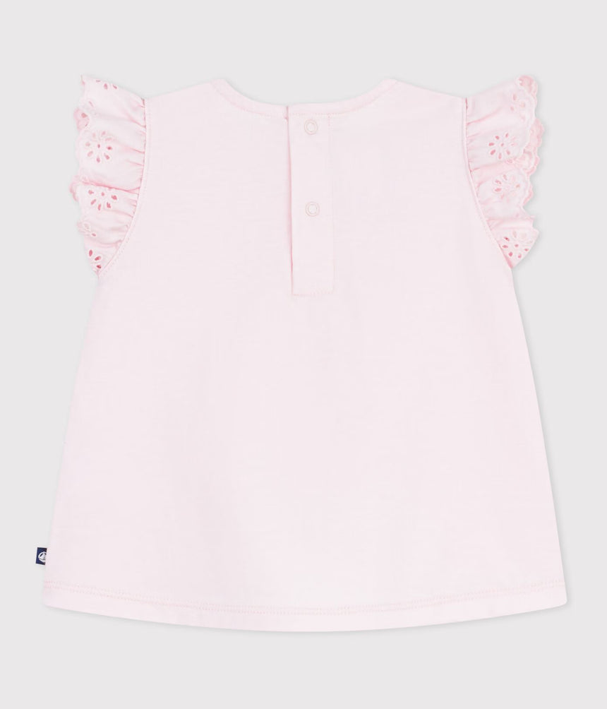 BABIES' SHORT-SLEEVED PLAIN COTTON T-SHIRT