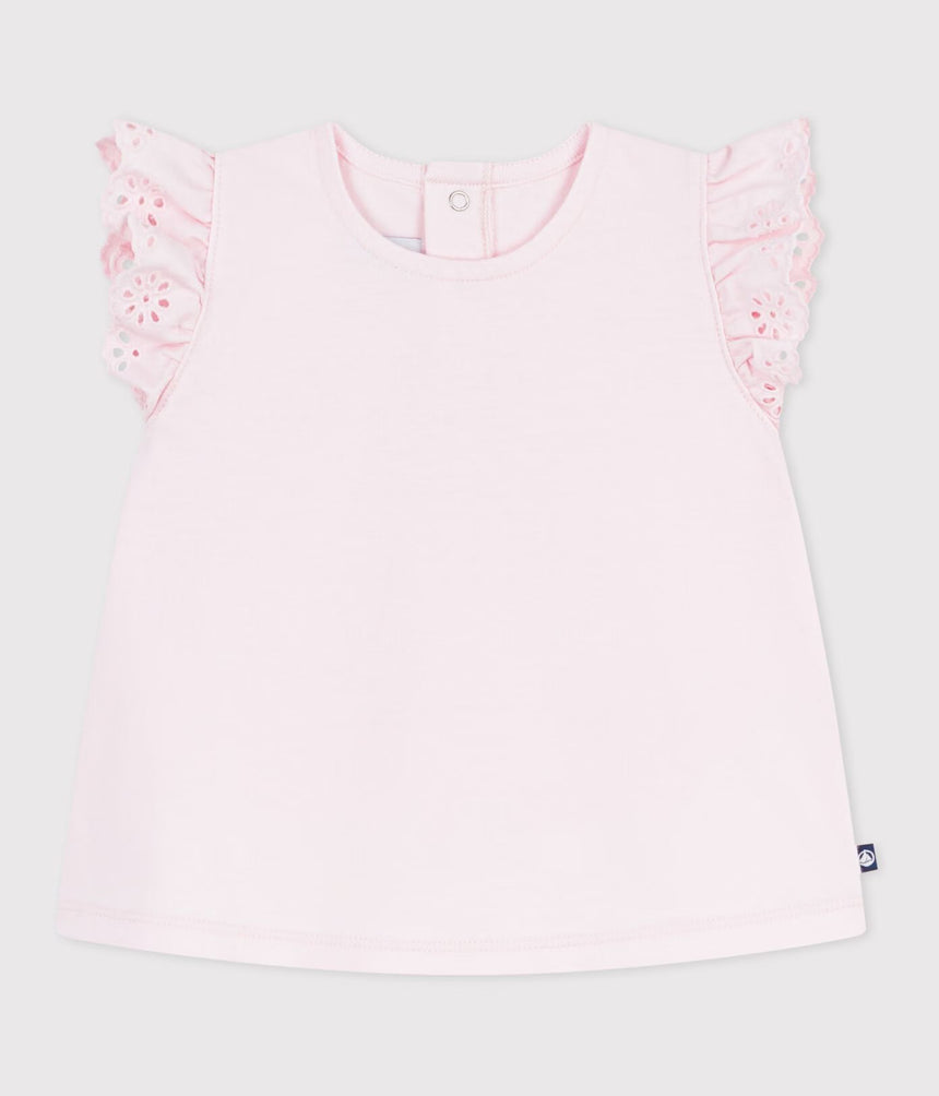 BABIES' SHORT-SLEEVED PLAIN COTTON T-SHIRT