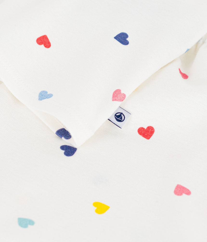 CHILDREN'S SHORT AND STRAPPY HEART PRINT COTTON PYJAMAS