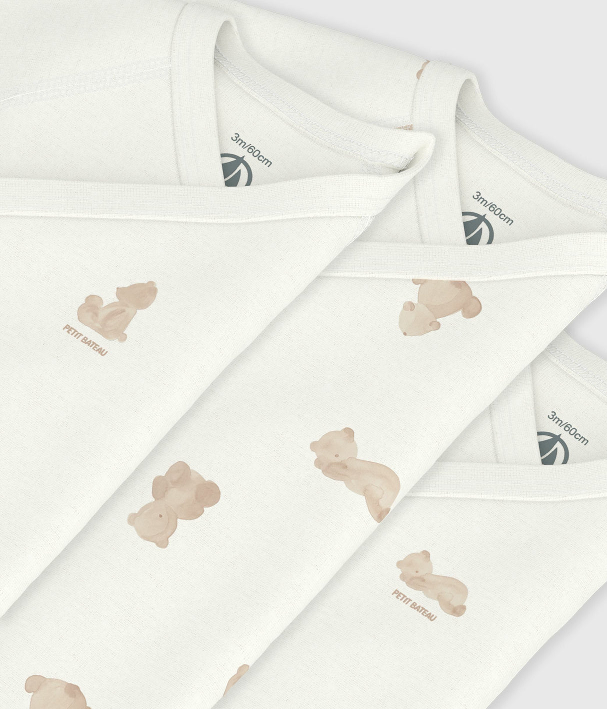 PACK OF BABIES' SHORT-SLEEVED PRINTED COTTON WRAPOVER BODIES