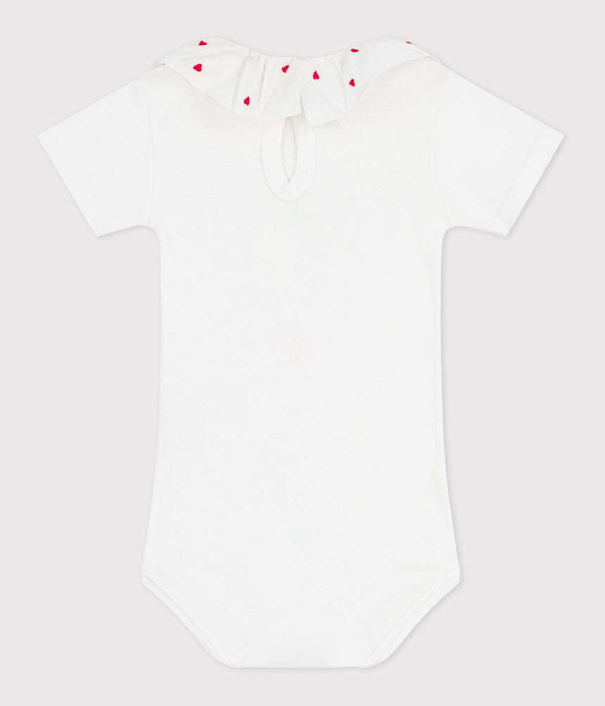 BABIES' PLAIN COTTON BODY WITH AN EMBROIDERED COLLAR