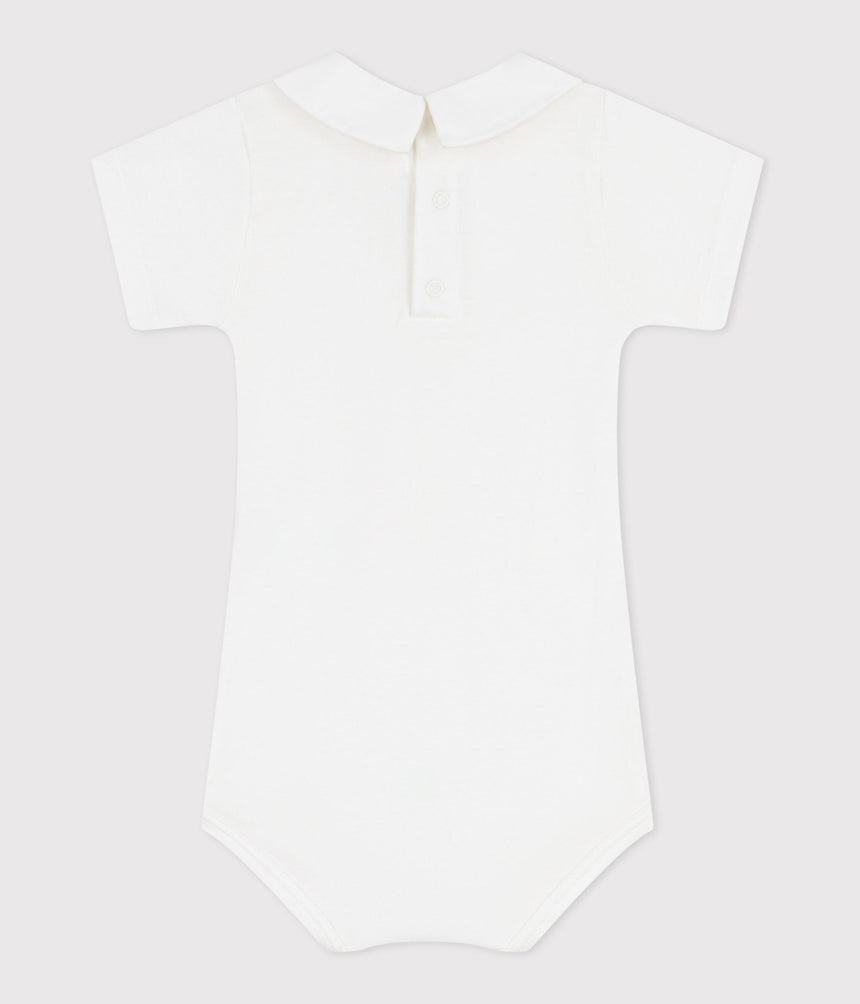 BABIES' PLAIN COTTON BODY WITH AN EMBROIDERED COLLAR