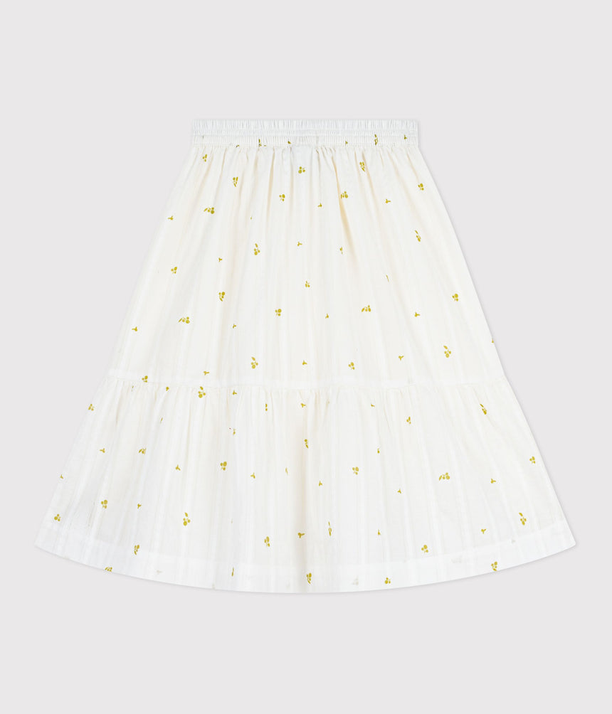 CHILDREN'S LONG FLORAL PRINT COTTON SKIRT