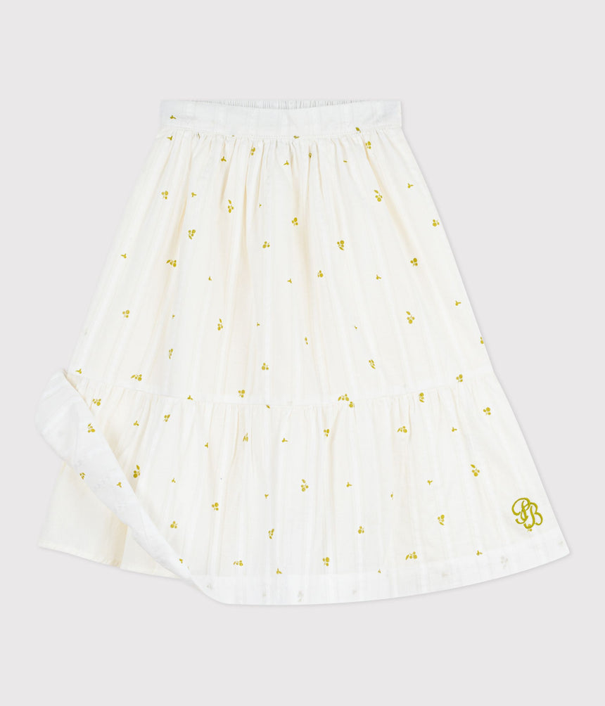 CHILDREN'S LONG FLORAL PRINT COTTON SKIRT