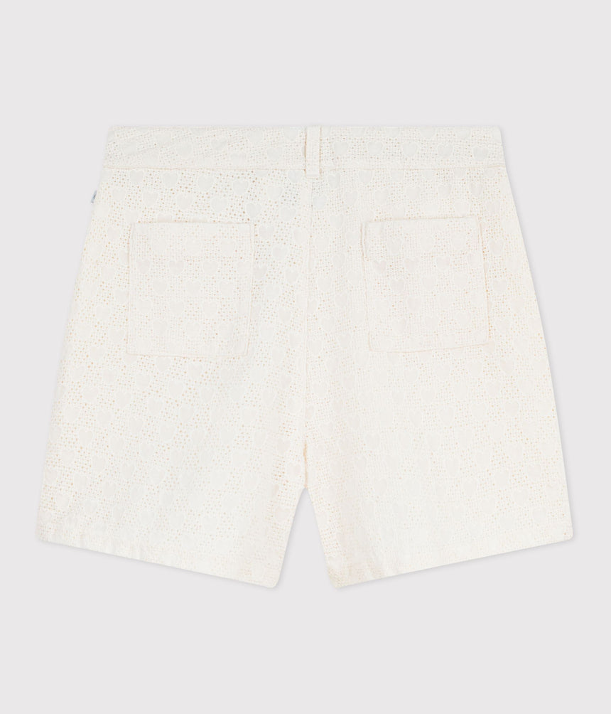 CHILDREN'S COTTON SHORTS WITH A HEART MOTIF