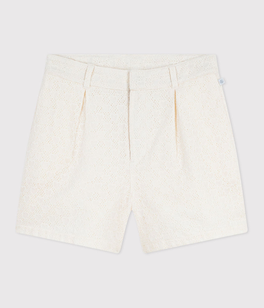CHILDREN'S COTTON SHORTS WITH A HEART MOTIF