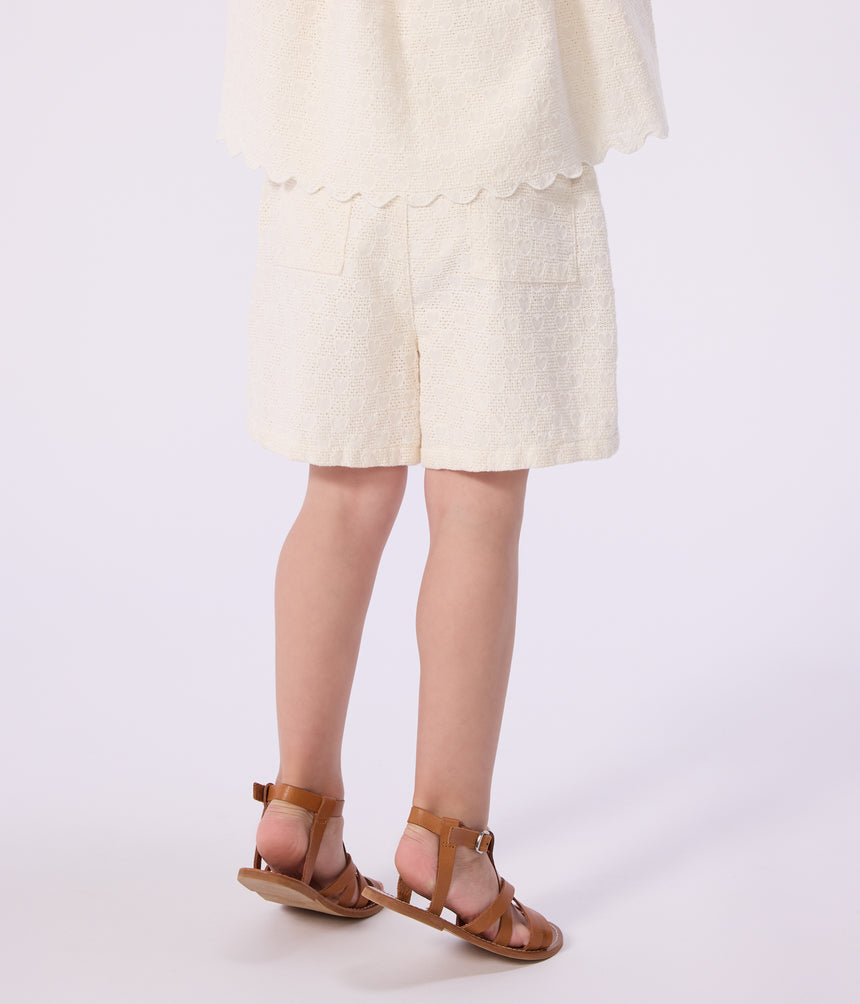 CHILDREN'S COTTON SHORTS WITH A HEART MOTIF