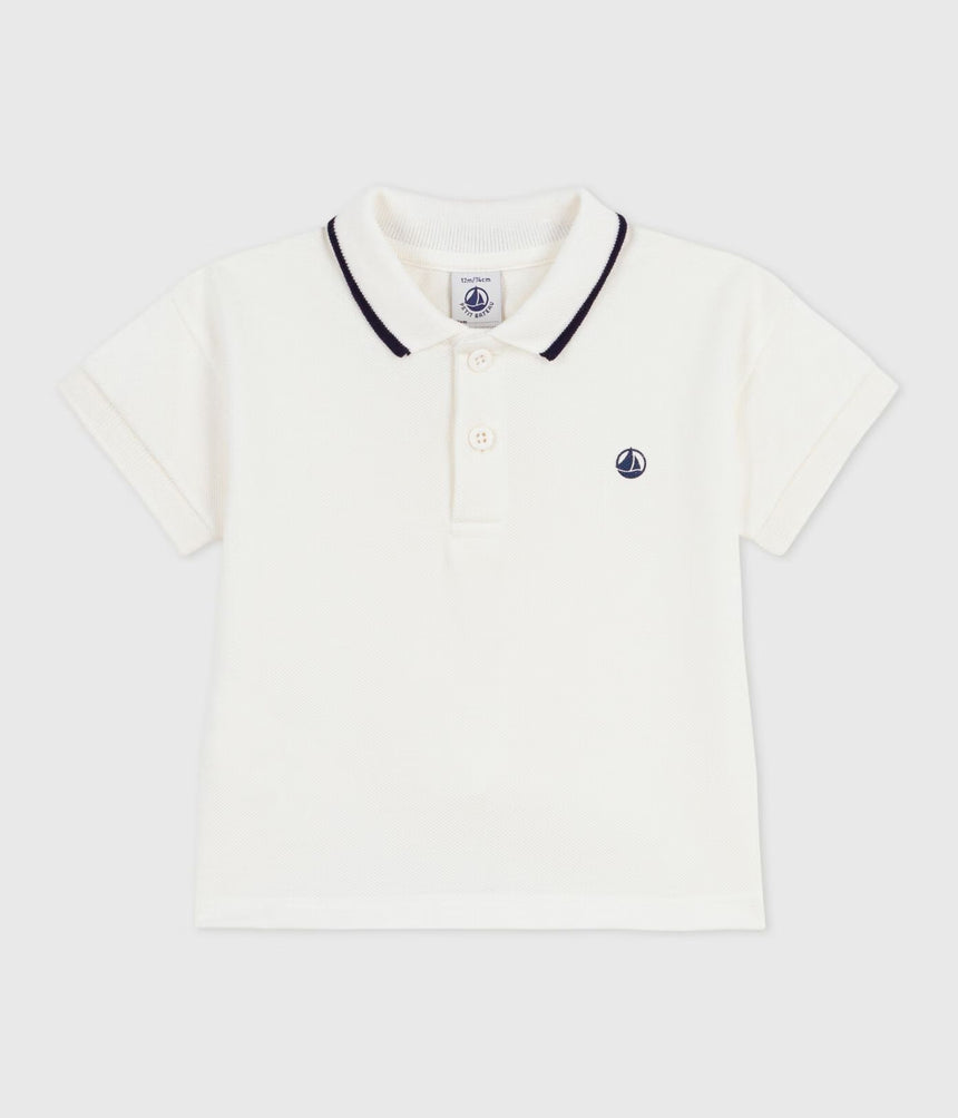 BABIES' SHORT-SLEEVED PLAIN COTTON POLO SHIRT