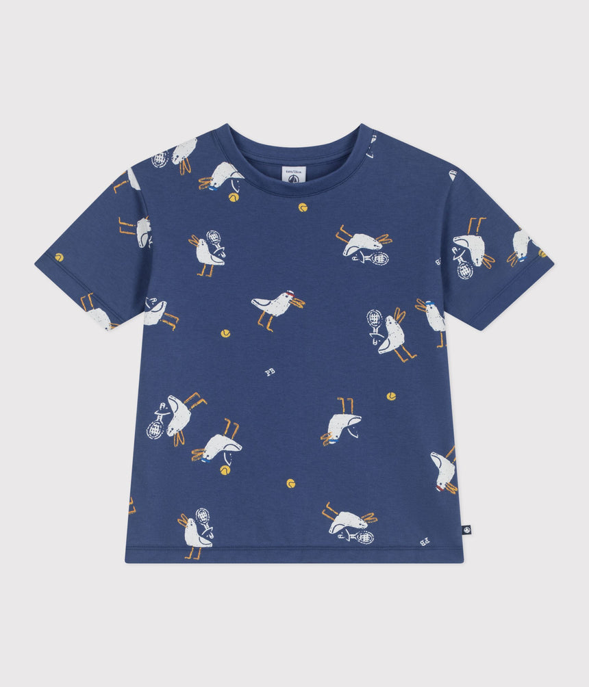 CHILDREN'S SHORT-SLEEVED SEAGULL PRINT COTTON T-SHIRT
