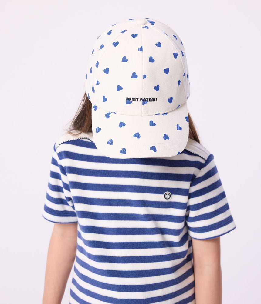 CHILDREN’S CAP IN HEART PRINT TWILL