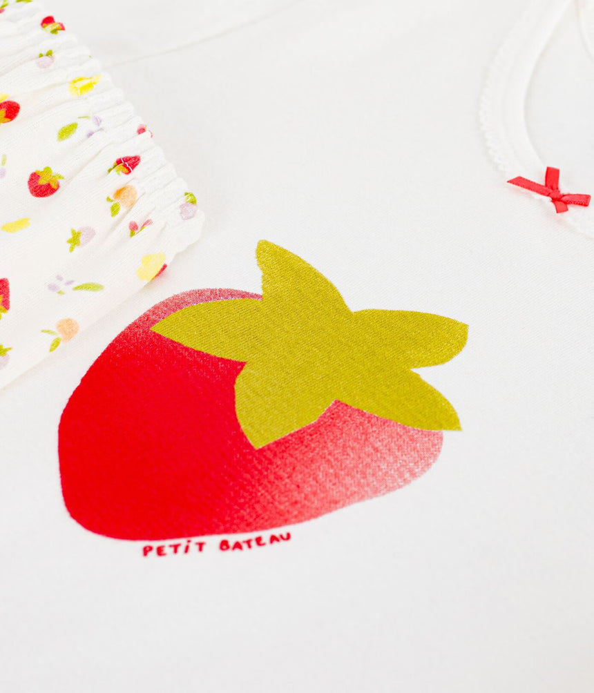 CHILDREN’S SHORT COTTON PYJAMAS PRINTED WITH FRUIT