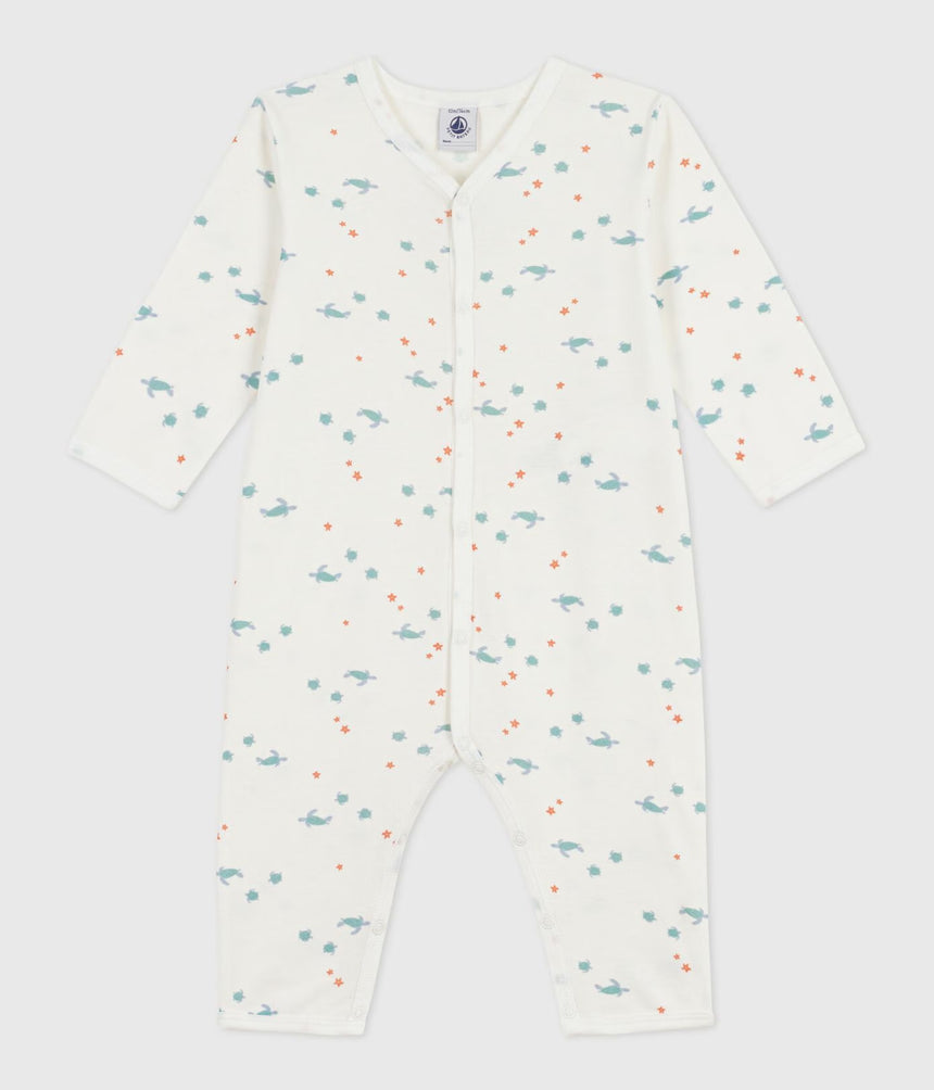 BABIES’ FOOTLESS TURTLE PRINT COTTON PYJAMA SUIT