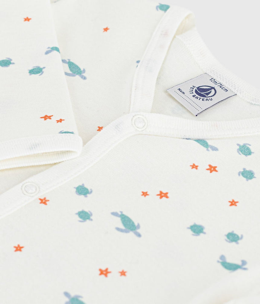 BABIES’ FOOTLESS TURTLE PRINT COTTON PYJAMA SUIT
