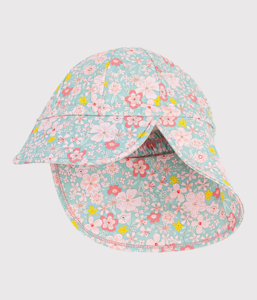 BABIES' UV PROTECTION CAP WITH A FLORAL PRINT