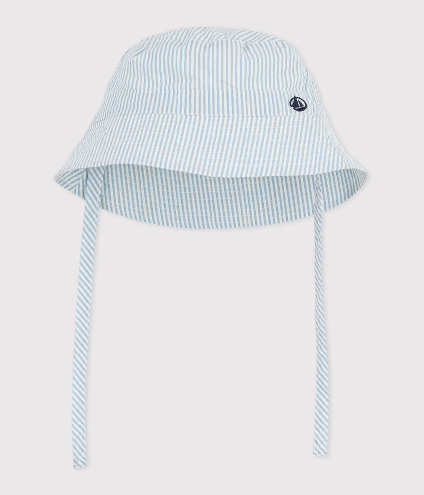 BABIES’ SEERSUCKER SUN HAT WITH TIES