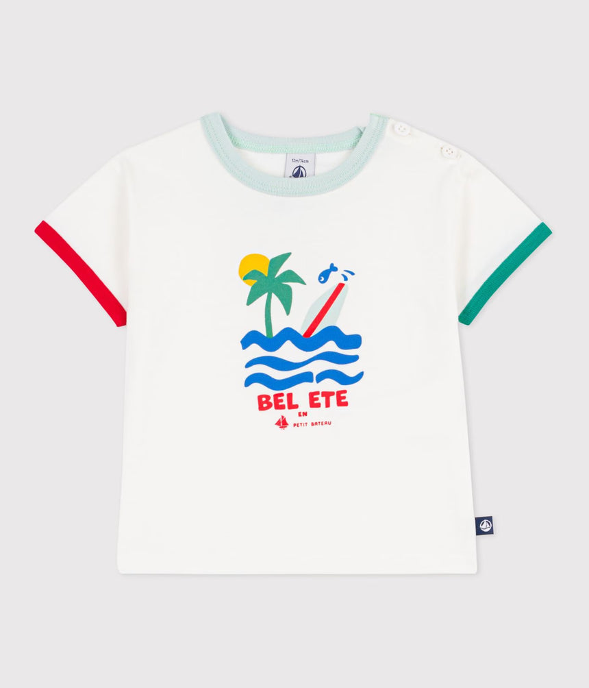 BABIES’ SHORT-SLEEVED PATTERNED COTTON T-SHIRT