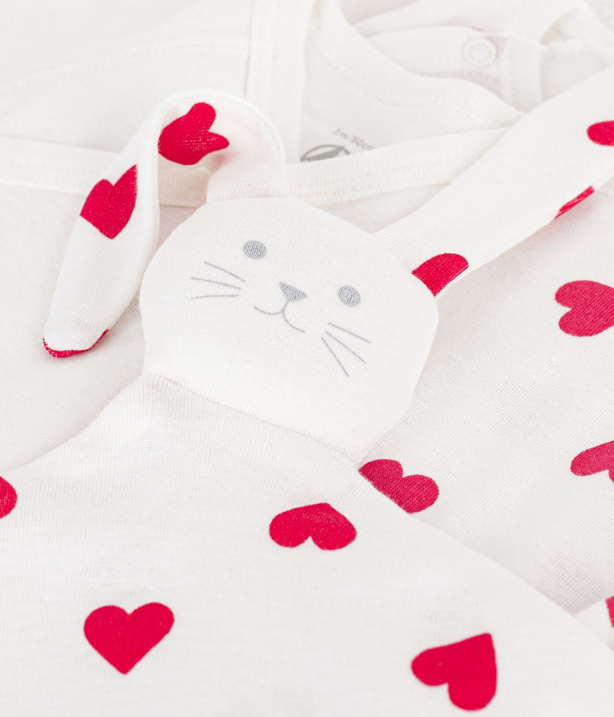 NEWBORN BABIES' HEART-PRINT COTTON GIFT BOX