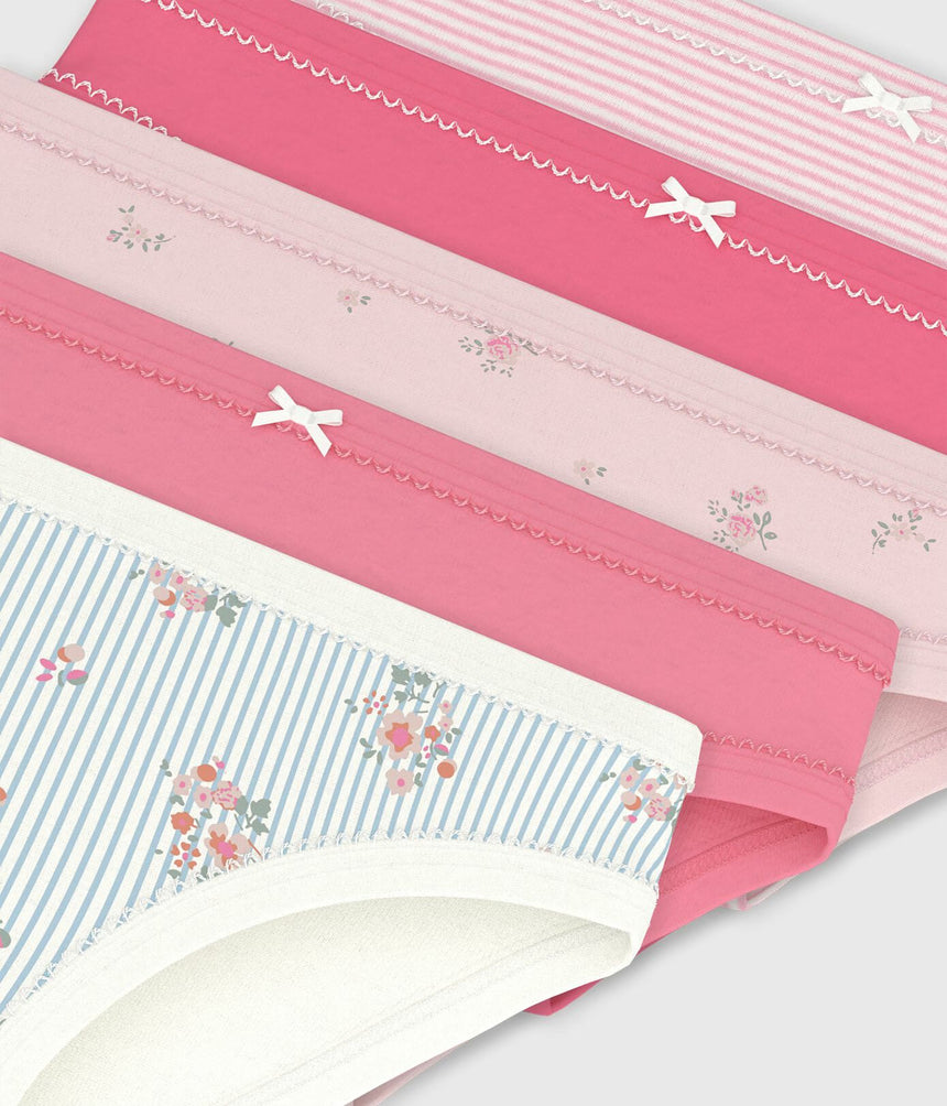 PACK OF CHILDREN’S FLOWER-PRINT COTTON PANTS
