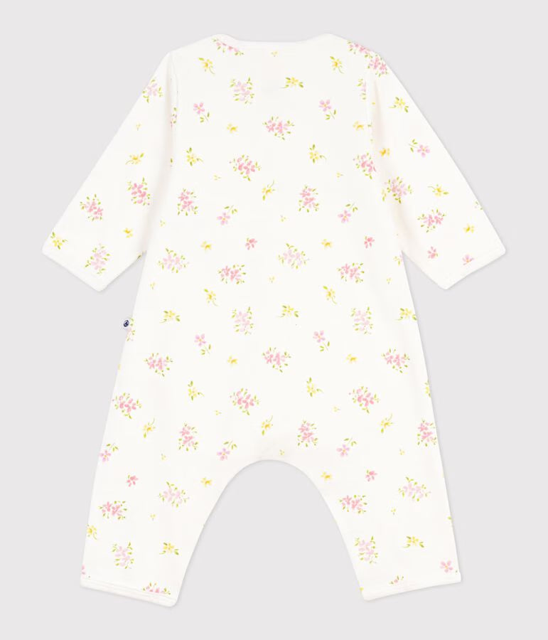 BABIES' FOOTLESS FLORAL-PRINT COTTON BODYJAMAS