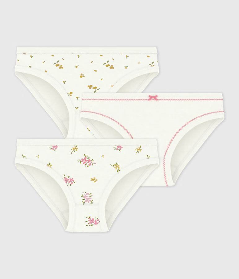 PACK OF CHILDREN'S FLOWER-PRINT COTTON PANTS