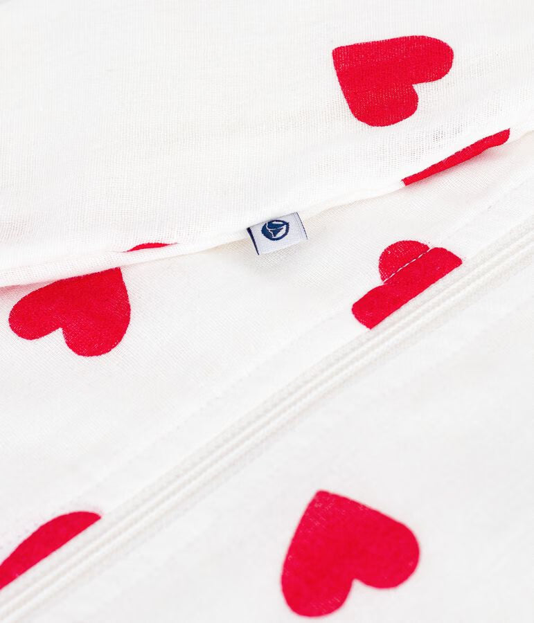 BABIES' 1 TOG HEART-PATTERNED COTTON SLEEPING BAG