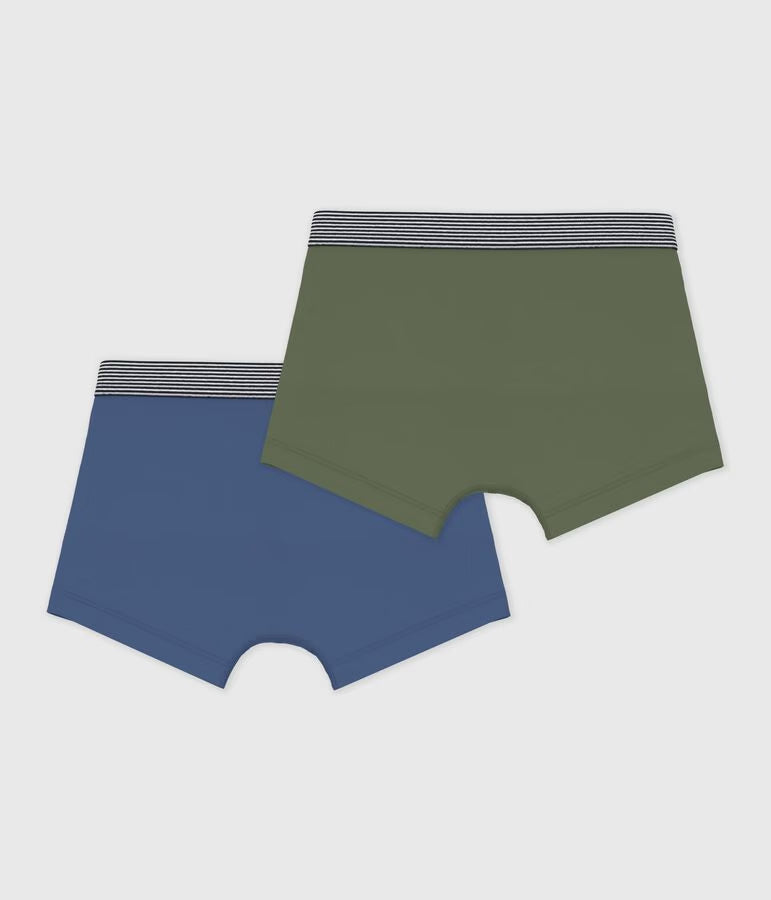 PACK OF CHILDREN'S BOXERS IN PLAIN COTTON AND ELASTANE