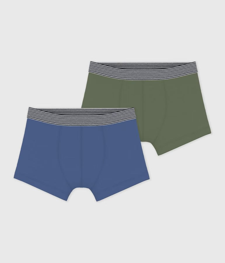 PACK OF CHILDREN'S BOXERS IN PLAIN COTTON AND ELASTANE