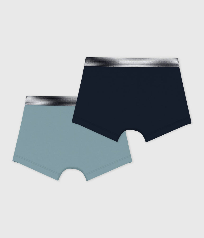 PACK OF CHILDREN'S BOXERS IN PLAIN COTTON AND ELASTANE