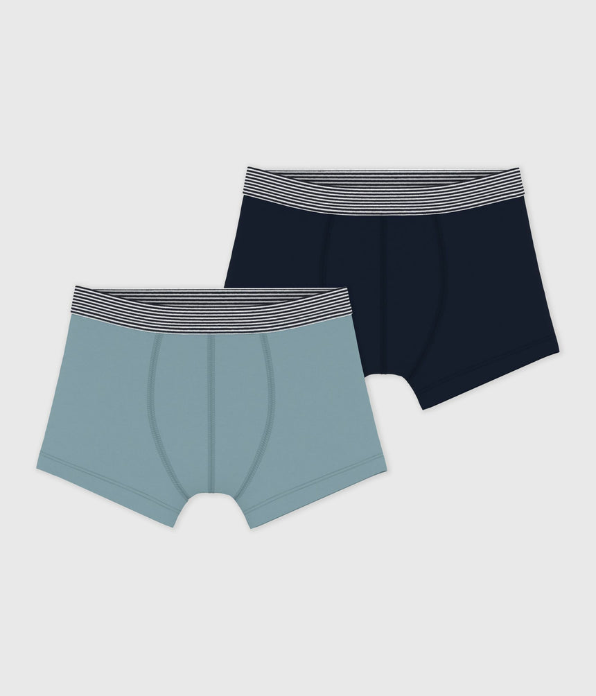 PACK OF CHILDREN'S BOXERS IN PLAIN COTTON AND ELASTANE