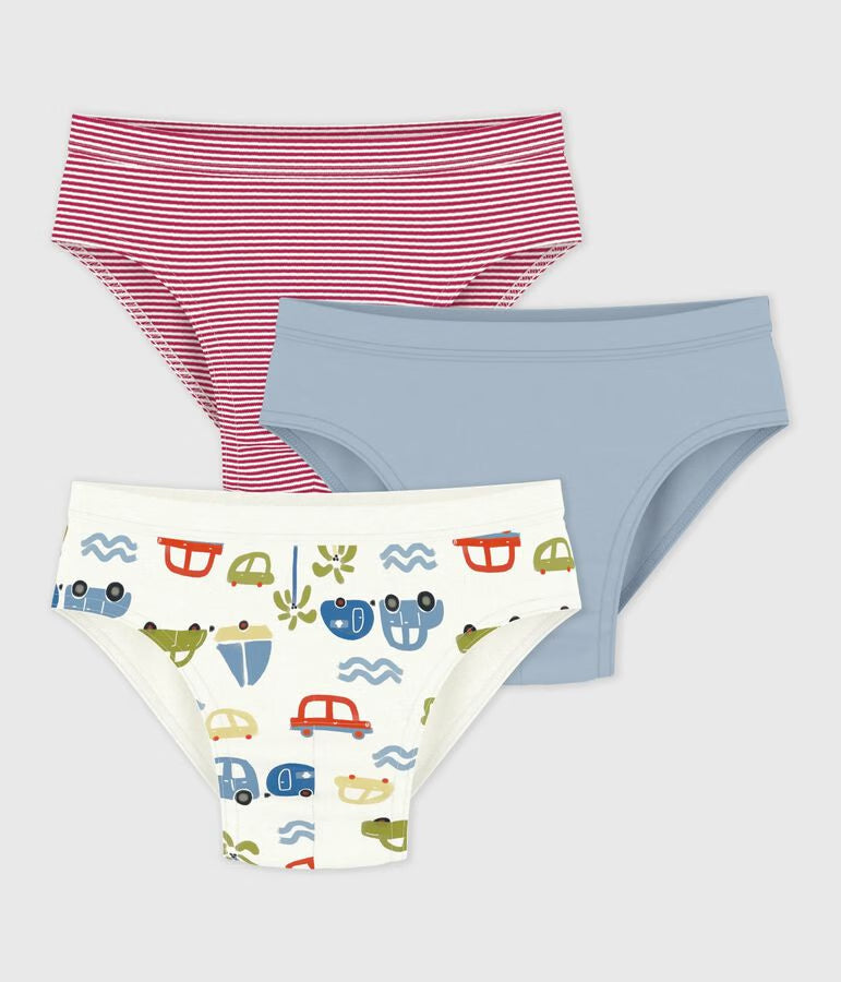 PACK OF CHILDREN'S CAR PRINT COTTON BRIEFS