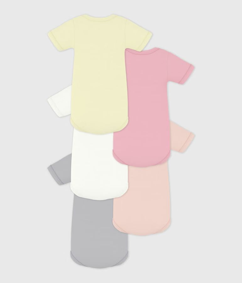 PACK OF BABIES' SHORT-SLEEVED PLAIN COTTON BODIES