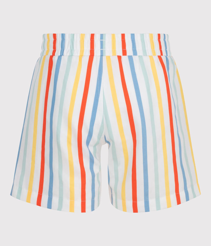 CHILDREN'S STRIPED COTTON SWIM SHORTS