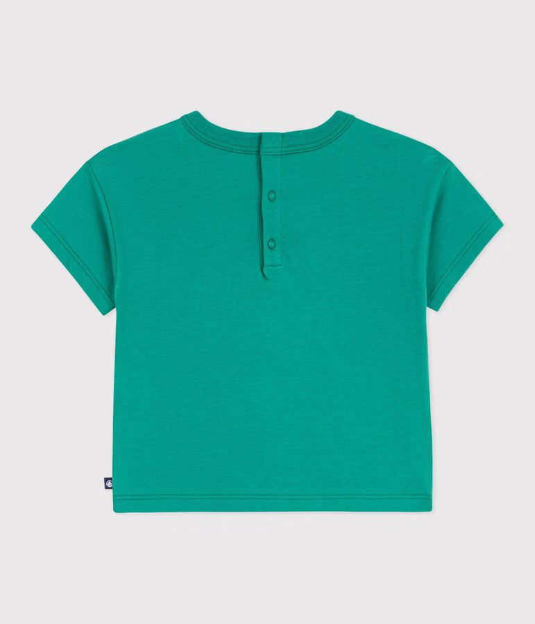 BABIES' SHORT-SLEEVED COTTON T-SHIRT WITH A SEAGULL MOTIF