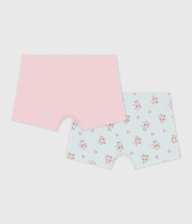 PACK OF FLORAL-PRINT LONG COTTON SHORTIES FOR CHILDREN