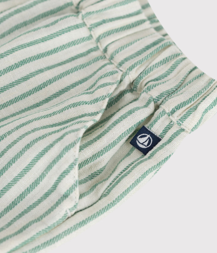 BABIES STRIPY COTTON/LINEN SHORTS