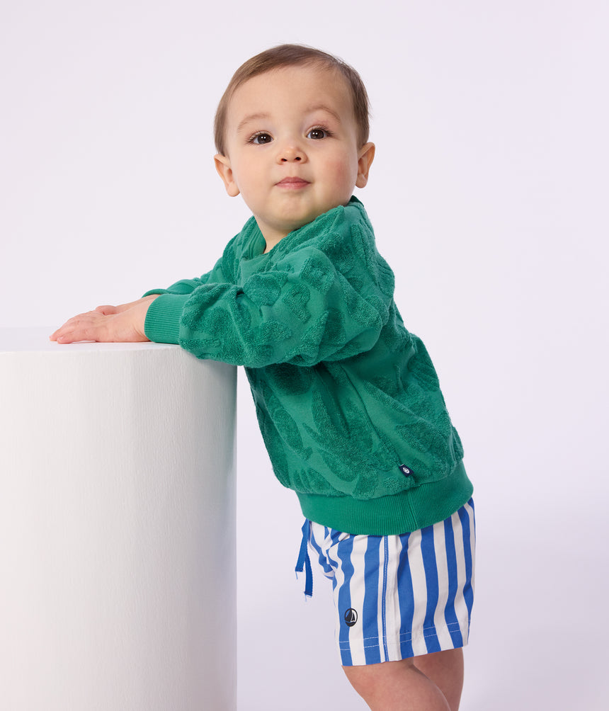 BABIES' STRIPY SWIM SHORTS