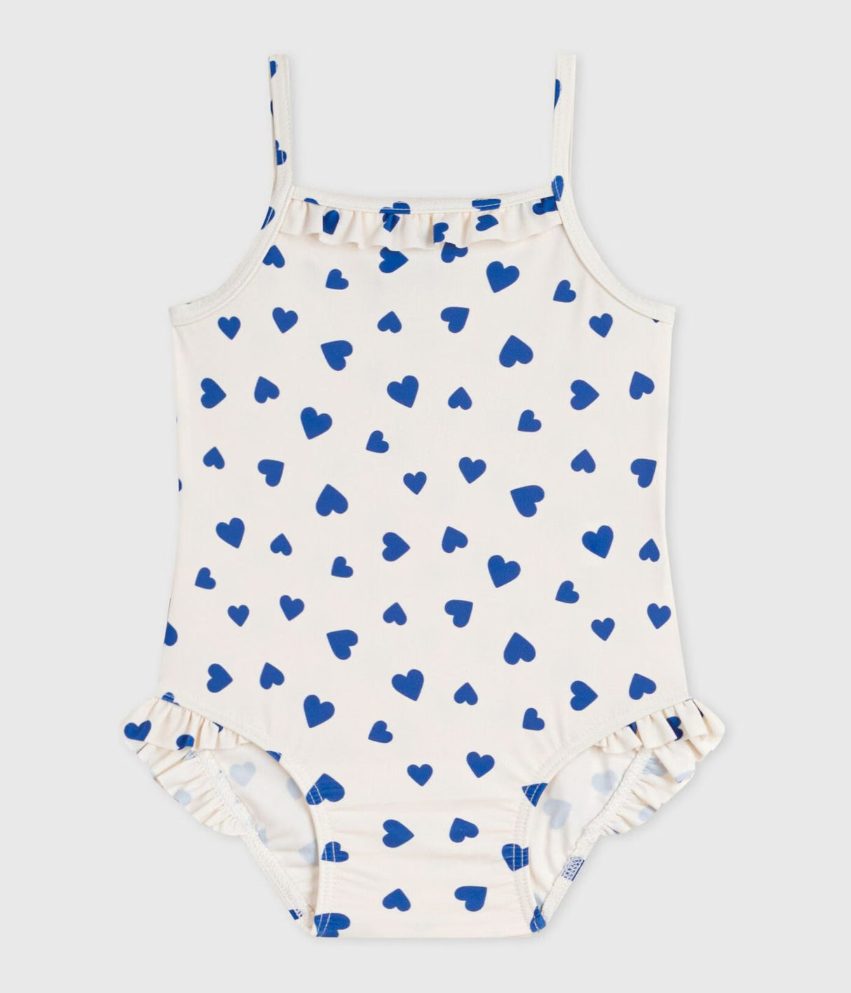 BABIES' ONE-PIECE HEART PRINT RUFFLED SWIMSUIT