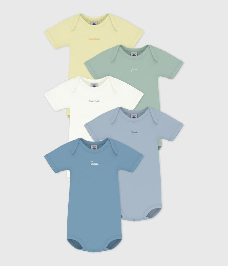 PACK OF BABIES’ SHORT‑SLEEVED PLAIN COTTON BODIES