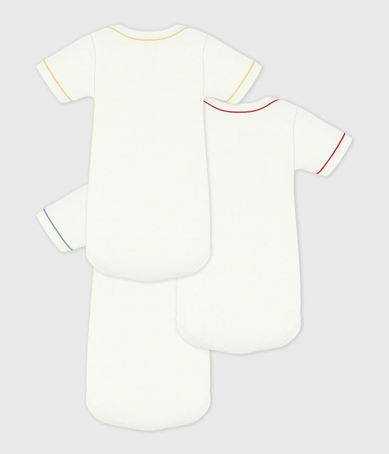 PACK OF BABIES' SHORT-SLEEVED PLAIN COTTON BODIES