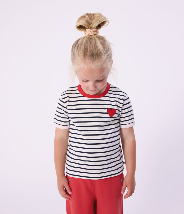 CHILDREN’S SHORT-SLEEVED STRIPY COTTON T-SHIRT