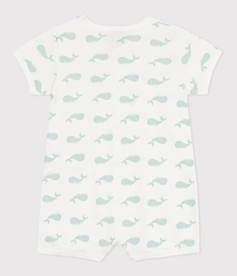 BABIES’ WHALE PRINT COTTON PLAYSUIT