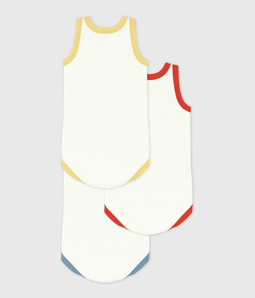 PACK OF BABIES’ PLAIN SLEEVELESS COTTON BODIES