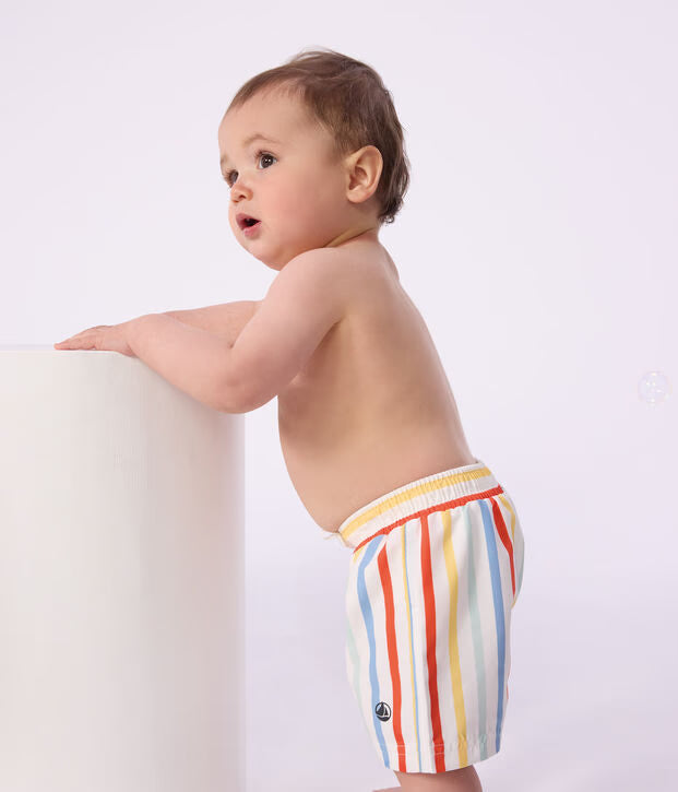 BABIES' STRIPY SWIM SHORTS