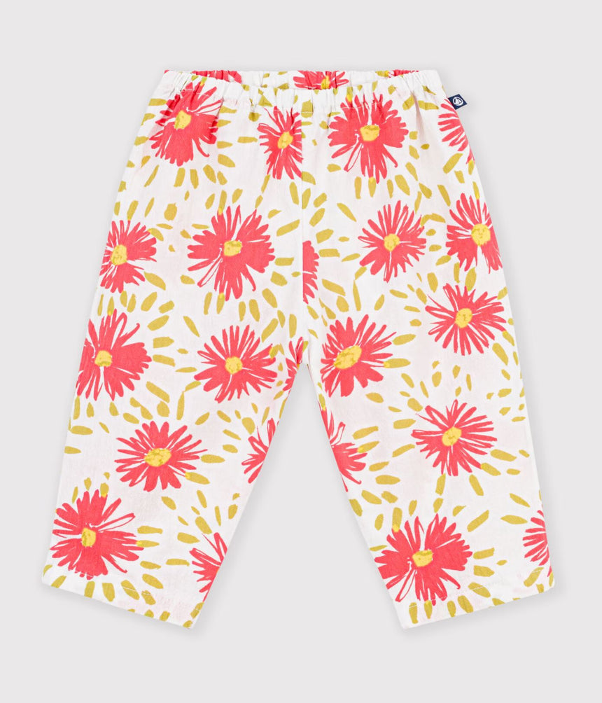 BABIES' FLOWER-PRINT COTTON TROUSERS