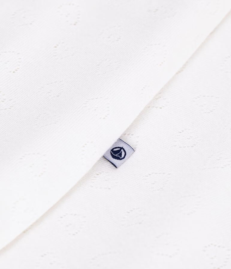 BABY SLEEPING BAG IN OPENWORK COTTON WITH HEARTS 0.5 TOG