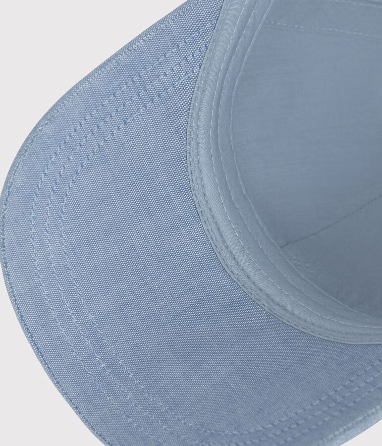 CHILDREN'S PETIT BATEAU CAP IN LIGHT-COLOURED DENIM