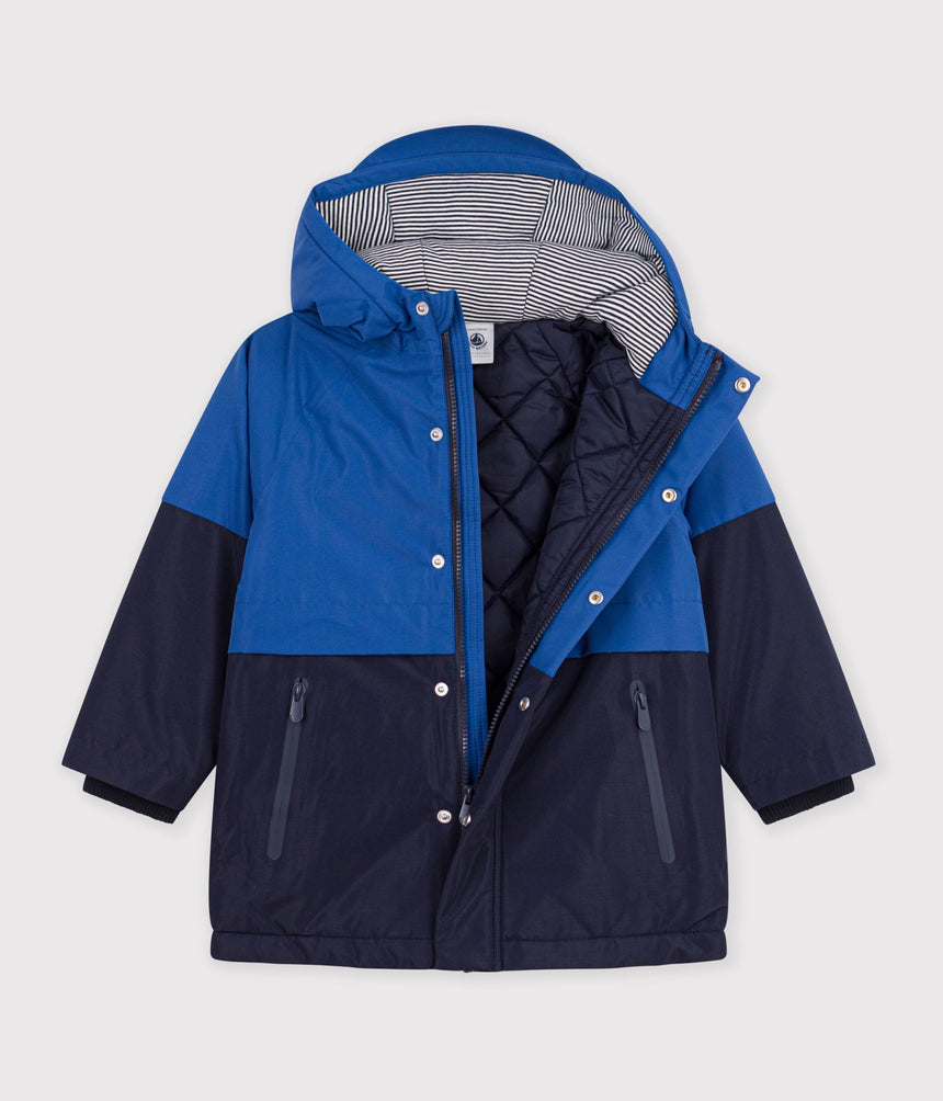 CHILDREN'S PLAIN MID-LENGTH COLOURBLOCK PARKA