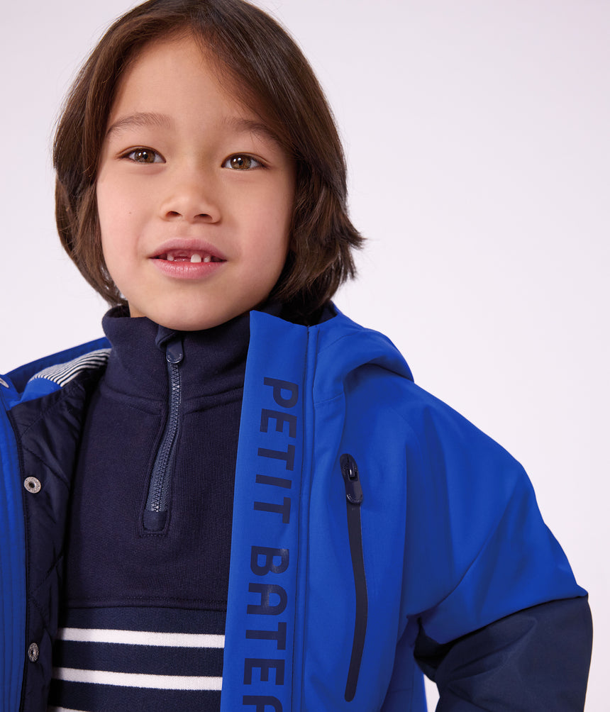 CHILDREN'S PLAIN MID-LENGTH COLOURBLOCK PARKA