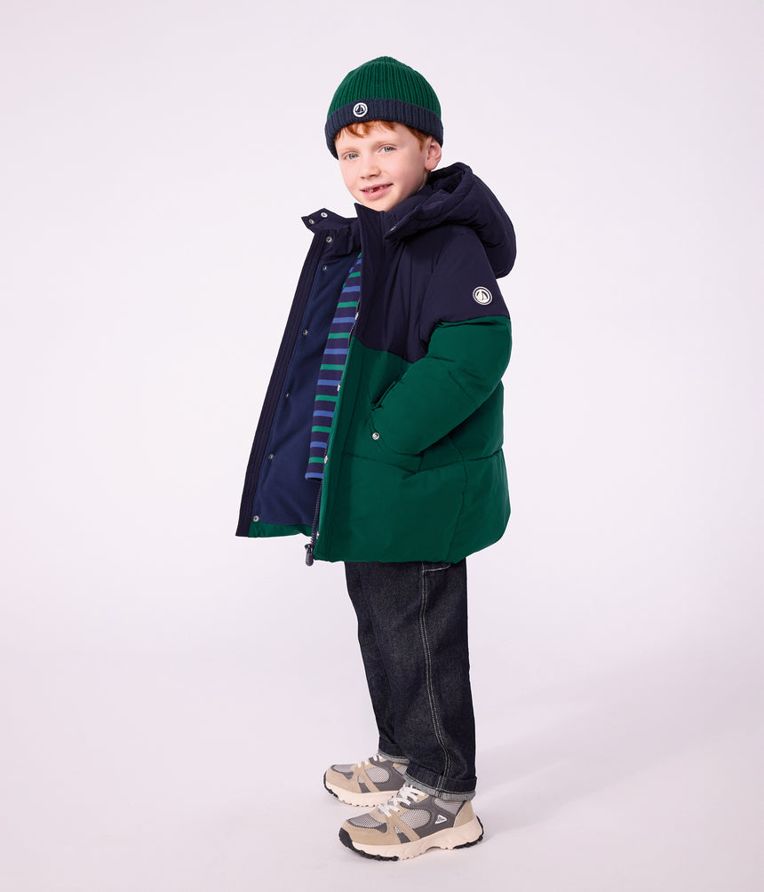 CHILDREN'S PLAIN COLOURBLOCK PUFFER JACKET