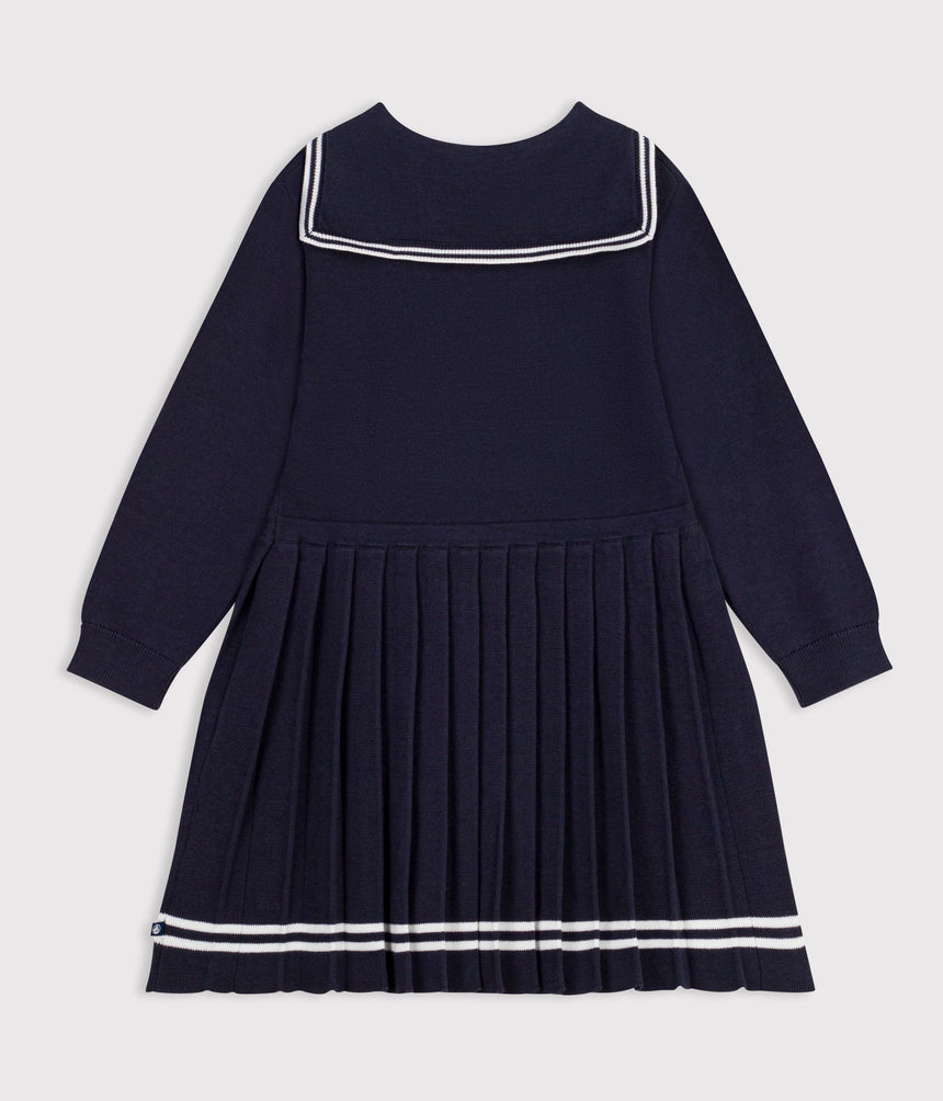 CHILDREN'S LONG-SLEEVED PLAIN COTTON DRESS